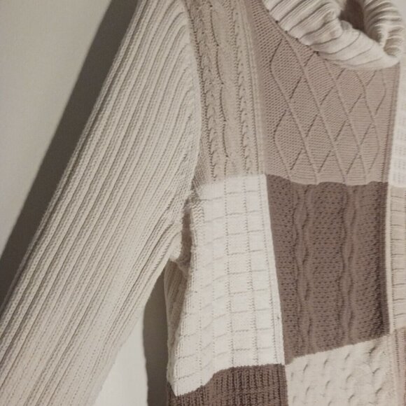 Womans PXLarge Liz Claiborne Brown Knit Cowl Neck Pullover Blouse Sweater - Picture 3 of 5